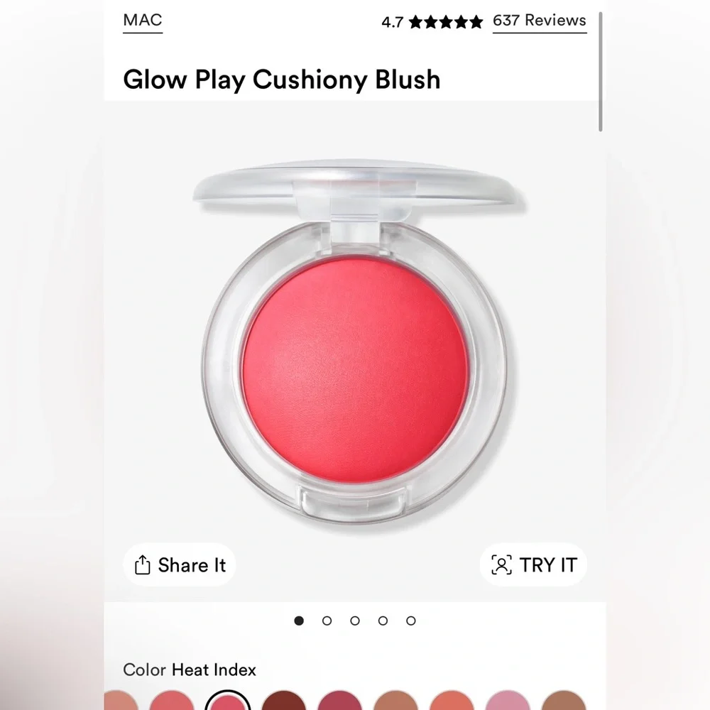 MAC Cosmetics Glow Play Cushiony Blush in Shade Heat Index